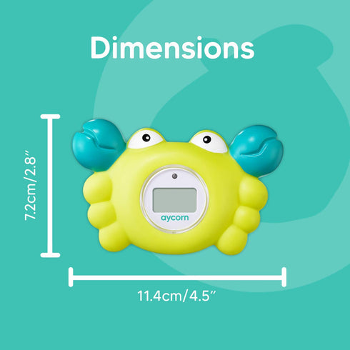 Aycorn Digital Baby Bath & Room Thermometer - Fahrenheit with LED Display & Temperature Warning - Infant Baby Bath Toys Floating Toy Thermometer...