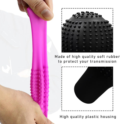 2 PCS Car Gear Shift Cover, Elastic Silicone Auto Gear Shift Knob Cover with Massage Design, Anti-Slip Manual Gear Shift Stick Protector, Car Acce...