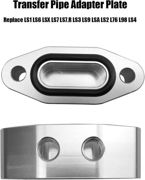 LS Oil Port Adapter 90 Degree 1/8" NPT LS Twin Turbo Oil Feed Line Adapter Oil Port Supply Adapter Plate...
