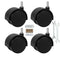 2" Stem Casters Replacement Casters Threaded Swivel Furniture Caster Wheels with Brakes 100Lbs (5/16-18-Black-No Brake)...