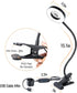 Clamp on Lamp, Desk Lamps, 8W Clip Light, Warm & Daylight & White Light 3 Colors, 10 Dimmable Illumination Modes (Black)...