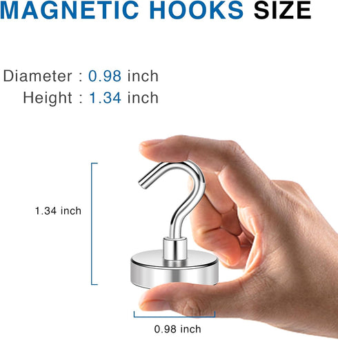 LOVIMAG Magnetic Hooks Havy Duty, 80LBS Strong Magnetic Hooks for Refrigerator, Neodymium Magnet Hooks for Hainging,Magnetic Hanger for Wall, Lock...