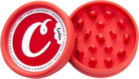 Santa Cruz Shredder x Cookies Grinder for Herbs Knurled Top for Stronger Grip Size Medium 2.2" (2, Red)...