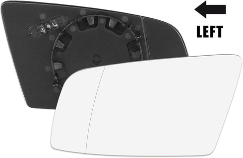 X AUTOHAUX Car Rearview Mirror Glass Replacement with Backing Plate Heated Left Side Driver Side for BMW 550i 525i 528i 645Ci...