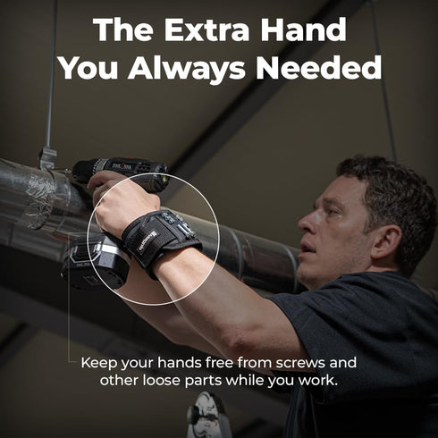 Magpie Magnetic Wristband - 10 Extremely Powerful Magnets for Holding Screws, Nails and Drill Bits, Made of Enhanced Nylon for Lightweight and Dur...