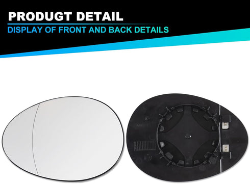 Door Rearview Mirror Lens Heated Rearview Mirror Glass Reflector Convex Glass For BMW Mini Cooper R55 R56 R57 2007-2015 51162755626 51169803192 (R...