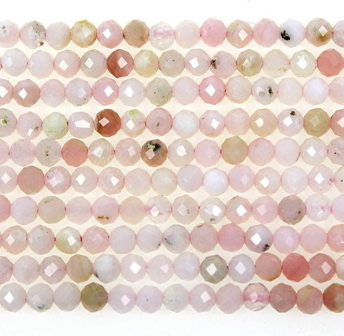 3mm Faceted Natural Pink Opal Round Loose Beads for Jewelry Making DIY Bracelet Necklace...