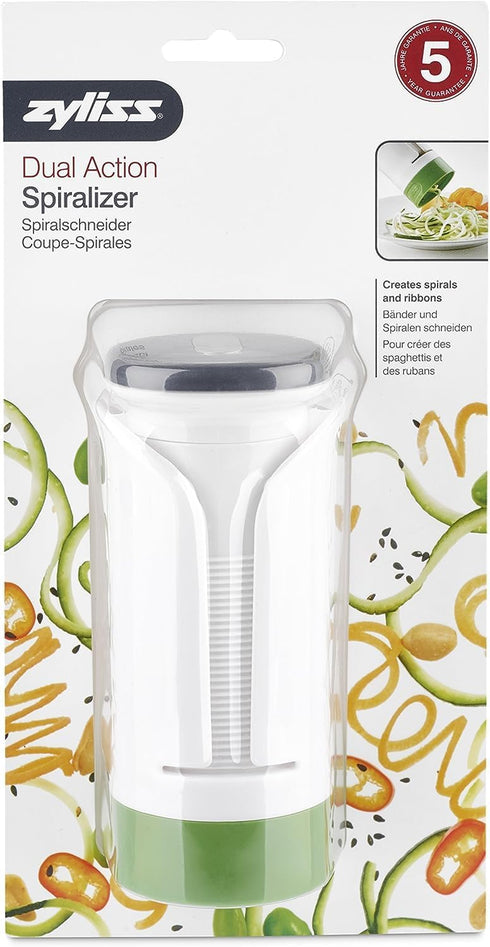 Zyliss Spiralizer - Vegetable Spiralizer & Slicer - Kitchen Tool & Gadget for Cooking - Manual Vegetable Slicer - Dishwasher Safe - White/Green...