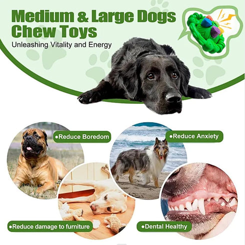 Dog Toys for Aggressive Chewers, Squeaky Tough Dog Chew Toys for Large Medium Small Dogs, Indestructible Durable Nylon Dog Toy, Encourage Natural ...