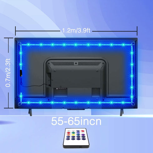 phopollo LED Lights for TV, 12.5Ft TV LED Backlight, LED Strip Lights for TV 55-65 inch, Bluetooth Color Changing LED TV Lights, App Control, USB ...