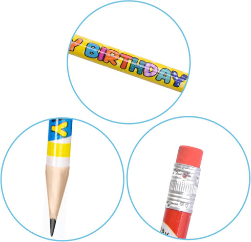 Fancy Land Happy Birthday Pencils 50PCS Wooden Pencil with Eraser Classroom Teacher Award for Kids...