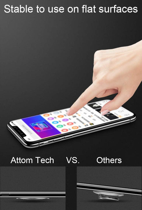 World's Slimmest Phone Ring Holder, Attom Tech Tomorotec Ultra Thin Cell Phone Ring Stand for Magnetic Car Mount Hook Compatible for iPhone Samsun...