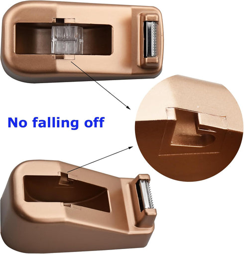 Small Desk Tape Dispenser Heavy Duty Cute Desktop Tape Dispenser with Weighted Non-Skid Base Suitable for 1 Inch Core Tape (Silver)...
