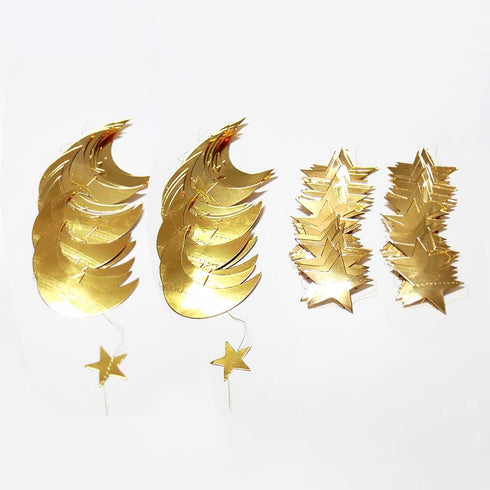 Decor365 Gold Moon Star Garland Ramadan Decorations Hanging Twinkle Little Star Two The Moon Birthday Party Decoration Graduation Decor Starry New...