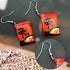 Mini Instant Noodle Dangle Earrings Small Resin Instant Noodle Food Drop Earrings Funny Food Asymmetrical Hook Earrings Artist Painter Jewelry...