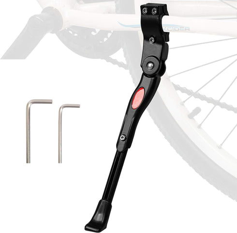 Adjustable Bicycle Kickstand, Aluminum Alloy Bicycle Side Kickstand with 2 Hexagon Wrenches, Fits for 24" 25" 26" 27" Mountain Bike...
