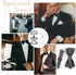 PH PandaHall 100 Sets 2 Colors Adjustable Bow Tie Hardware Clip Sets, Iron Hook Fastener for Necktie Strap, Black & Silver...