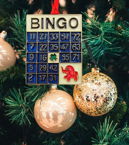 Bingo Ornament Christmas Tree Decoration Keepsake Acrylic Game Card Holiday Home Decor...