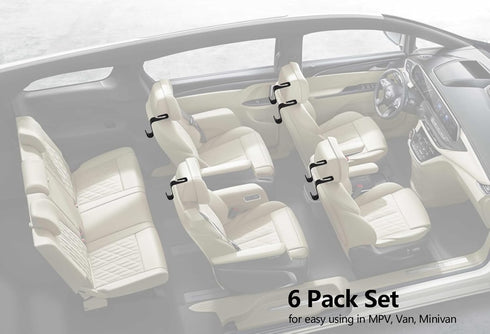 Ginsco Car Seat Headrest Hook, 4 Pack Heavy Duty ABS Auto Seat Hook Hanger Storage Organizer for Purse Coat Handbag Umbrellas, Car Accessories Uni...