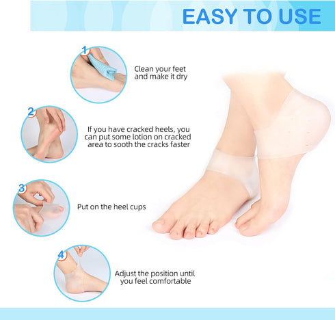 Wonderwin Gel Heel Cups,Breathable Heel Protectors for Cracked Heels, Heel Spurs, Plantar Fasciitis,Medical-Grade Heel Cups for Men & Women's Heel...