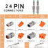JRready ST6139 DTP Connector Kit 2 4 Pin, Gray IP67 Waterproof Electrical Connectors Plug with Solid Terminals Pin Sockets Current Rating 25 Amps(...