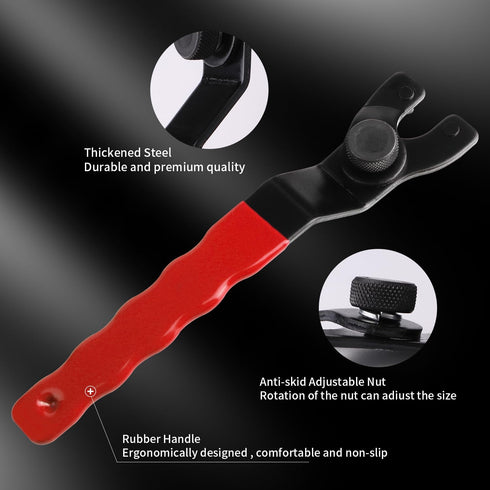Adjustable Pin Wrench for Angle Grinder Machine,Grinder Spanner Wrench (Red)...