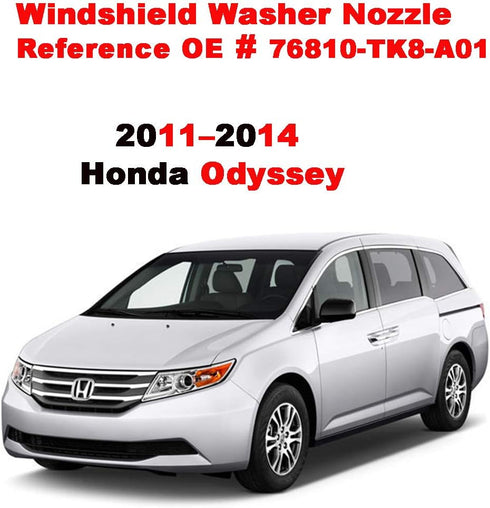 ZHParty Front Windshield Washer Fluid Hose (7Ft Long) with Connector & Hood Nozzle Sprayer kit for 2009–15 Honda Pilot, 2011–14 Honda Odyssey–Repl...