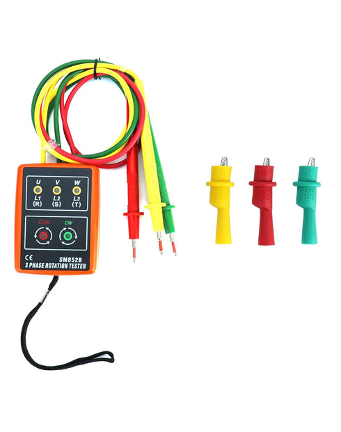 QWORK Professional 3-Phase AC Voltage Tester with LED Display and Buzzer Indicator, 60V~600V...