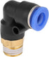 Push in Joint Pneumatic Connector, 10 pcs 8mm G1 push in anslutningar 90 Degree Male Thread Quick Fittings Push to Connect Lock Elbow Pipe L Shape...