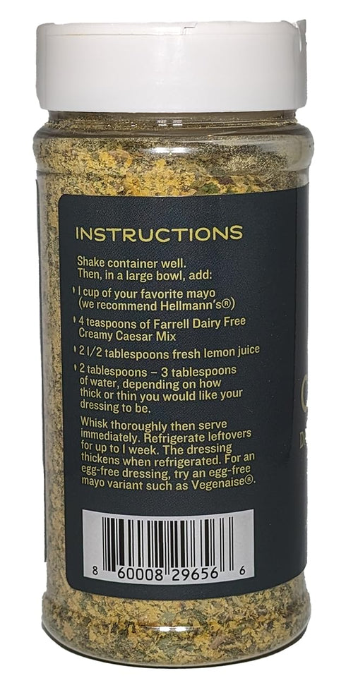 Dairy Free Creamy Caesar Dressing Mix by Farrell Specialty Foods – Dairy, Egg, Soy, Nut, & Sugar Free – Delicious Salad Dressing & Seasoning (Vega...