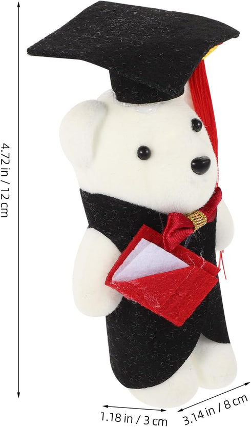 Mini Plush Graduation Bear 10pcs Stuffed Animal with Grad Cap Flower Bear Doll Bouquet Decor Class of 2024 Graduation Present for College High Sch...