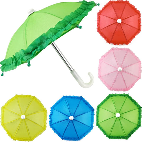5PCS Cute Doll Toys Sunny Rainy Umbrella for American Girl Dolls and Other 18 inch Dolls Decoration Games Photography Props Supplies...