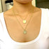 Harlorki Dainty Simple 14K Gold Plated Layered Link Chain Choker Round Circle Hammered Disk Pendant Necklace Fashion Jewelry Gift for Women Lady...