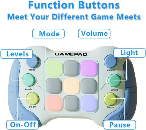 Upgraded Quick Push Game Fidget Toys for Kids, 5 Modes Light Up Flashing Handheld Game for Teens Adults, Electronic Quick Push Buttons Gamepad, Bi...