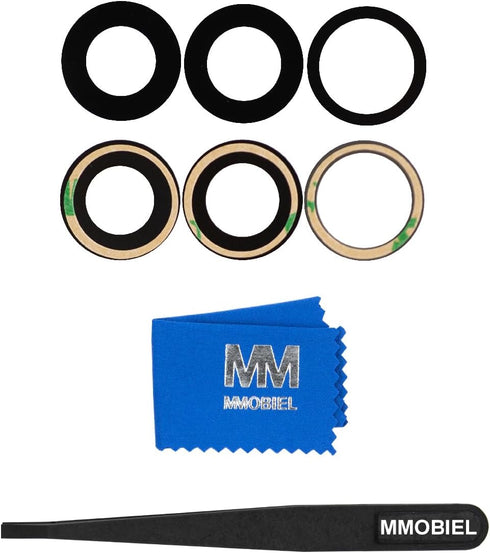 MMOBIEL Back Rear Camera Glass Lens Replacement Compatible with iPhone 15 Pro Max - Incl. Double-Sided Adhesive, Tweezer, and Cloth.......