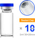 2ml Sealed Vials with Self Healing Injection Port and Plastic-Aluminum Flip Caps,Glass Empty Vials for Injection 10 Pack...