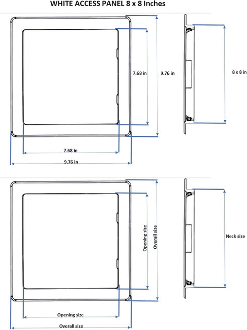 Byson Access Panel High Grade ABS Plastic Inspection Hatch Drywall Wall Ceiling Electric Plumbing Hole Cover Detachable Door Fits Flush to Surface...