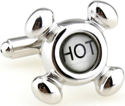 Faucet Hot Cold Plumber Pair Cufflinks in a Presentation Gift Box & Polishing Cloth...