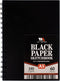 W.A. Portman Black Paper Sketchbook - A5 (6" x 8.25") Black Drawing Paper - Black Paper Journal with Black Art Paper - 60 Page Black Paper Noteboo...