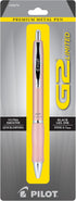 Pilot, G2 Limited Premium Gel Roller Pen, Fine Point 0.7 mm, Rose Gold Barrel, Black Ink...