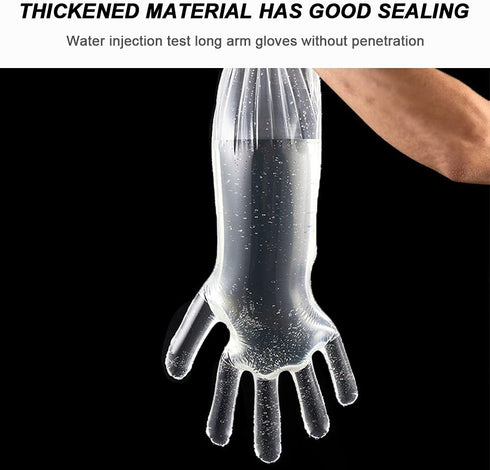 50 Disposable Field Dressing Gloves Veterinary Insemination Rectal Long Gloves, Extra Long Sleeve Full Arm Gloves...