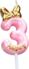 Nuanchu Pink Number 3 Candle Girl Happy Birthday Topper, for Birthday Cake Baking Celebration Reunions Anniversary Party Supplies...