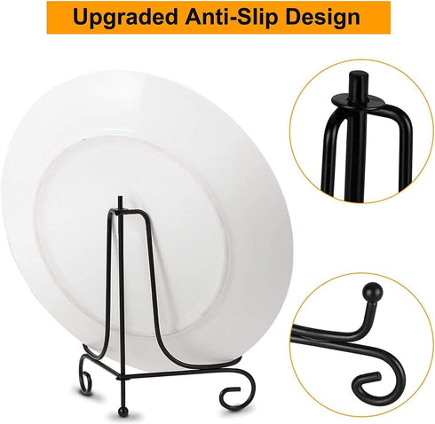 5 Pack Improved Anti-Slip 6 Inch Plate Holder Display Stand, Displays Picture Frames, Decorative Plates, Tablets and Art (6-inch)...