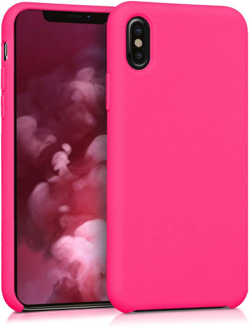kwmobile Case Compatible with Apple iPhone X Case - TPU Silicone Phone Cover with Soft Finish - Neon Pink...