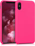 kwmobile Case Compatible with Apple iPhone X Case - TPU Silicone Phone Cover with Soft Finish - Neon Pink...