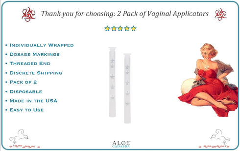 Extra Disposable Vaginal Applicators, Individually Wrapped, Threaded End for Yeast Creams, Abbott Premarin and Other Vaginal Creams (Pack of 2)...