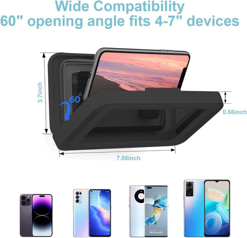 Waterproof Shower Phone Holder with 480° Rotation, Anti Fog High Sensitivity Phone Case Mount Box for Bathroom Wall, Mirror, Bathtub, and Kitchen,...