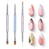 Beetles 3 Pcs Gel Nail Art Brushes Set Gel Polish Design Pen Painting Tools with Liner Brushes Petal Painting Brush and Oval Brush DIY at Home Man...