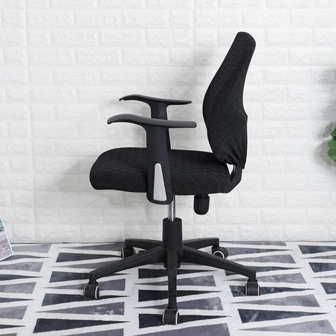 Office Chair Cover Water Resistant- Split Protective & Stretch Jacquard Elastic Universal Slipcover for Desk Task Chair, Computer Rotating Chair, ...