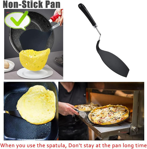 TENTA Kitchen Grip-EZ Premium Chef Series Round Flexible Large Spatula Pancake Spatula,Pancake Flipper,Egg Turner, and Omelet Spatulas-Heat Resist...